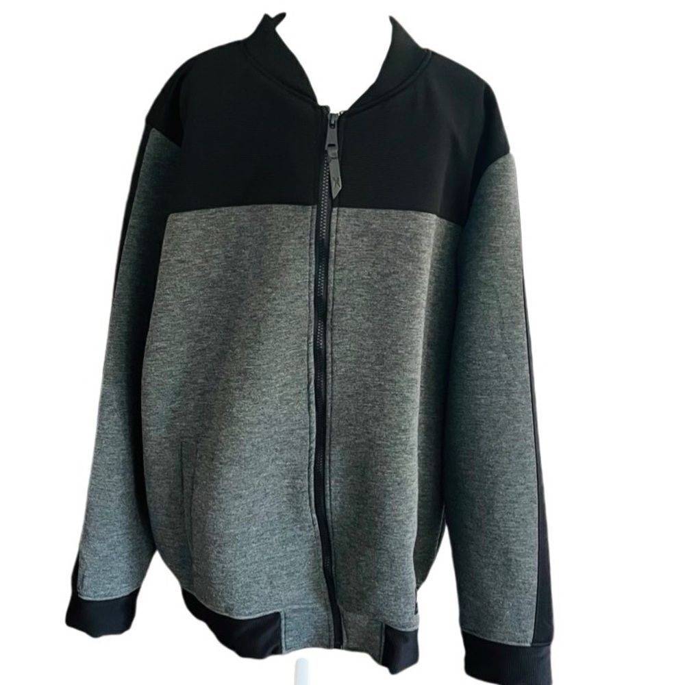 MARC ECKO Cut & Sew Dark Grey &
Black Full Zip Bomber Jacket Mens Sz 3X